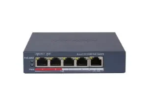 SWITCH HIKVISION SMART MANAGED POE 10/100 L2, 4 10/100M RJ45 POE PORTS, 1 10/100M RJ45 PORT, 802.3AF