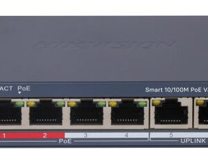 SWITCH HIKVISION SMART MANAGED POE 10/100 L2, 4 10/100M RJ45 POE PORTS, 2 10/100M RJ45 PORT, 802.3AF