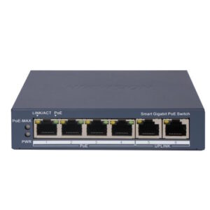 HIKVISION SWITCH L2, SMART MANAGED, 4 GIGABIT RJ45 POE PORTS, 2 GIGABIT RJ45 PORT, 802.3AF/AT, POE P