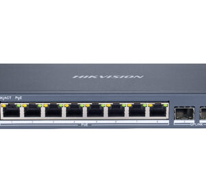 HIKVISION SWITCH L2, SMART MANAGED, 8 GIGABIT RJ45 POE PORTS, 2 GIGABIT RJ45 PORT, 802.3AF/AT, POE P