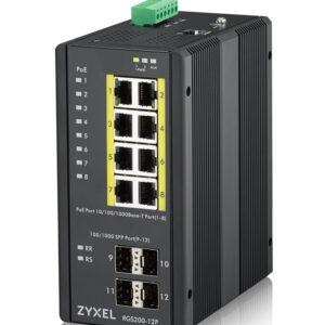 ZYXEL SWITCH INDUSTRIALE MANAGED, 12X GIGABIT POE 240W, DIN RAIL, ALIM. 12-58V DC